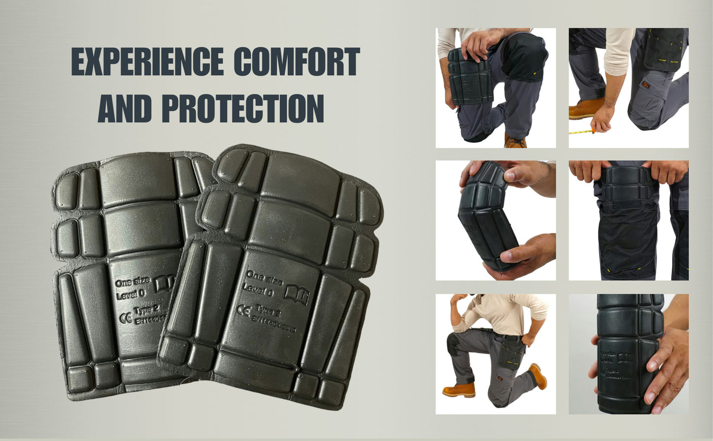 Tradies Black Kneepad Inserts for Tactical Work Pants